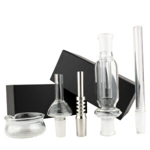 Glass Nectar Collector with Quartz and Titanium Nail 14mm/18mm