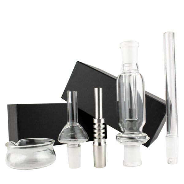 Glass Nectar Collector with Quartz and Titanium Nail 14mm/18mm