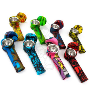 3.5 Silicone Hand Pipe with Metal Bowl