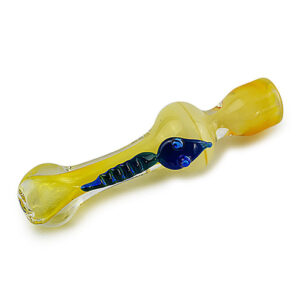 Blue Fume Rim Hammer Glass Hand Pipe 6